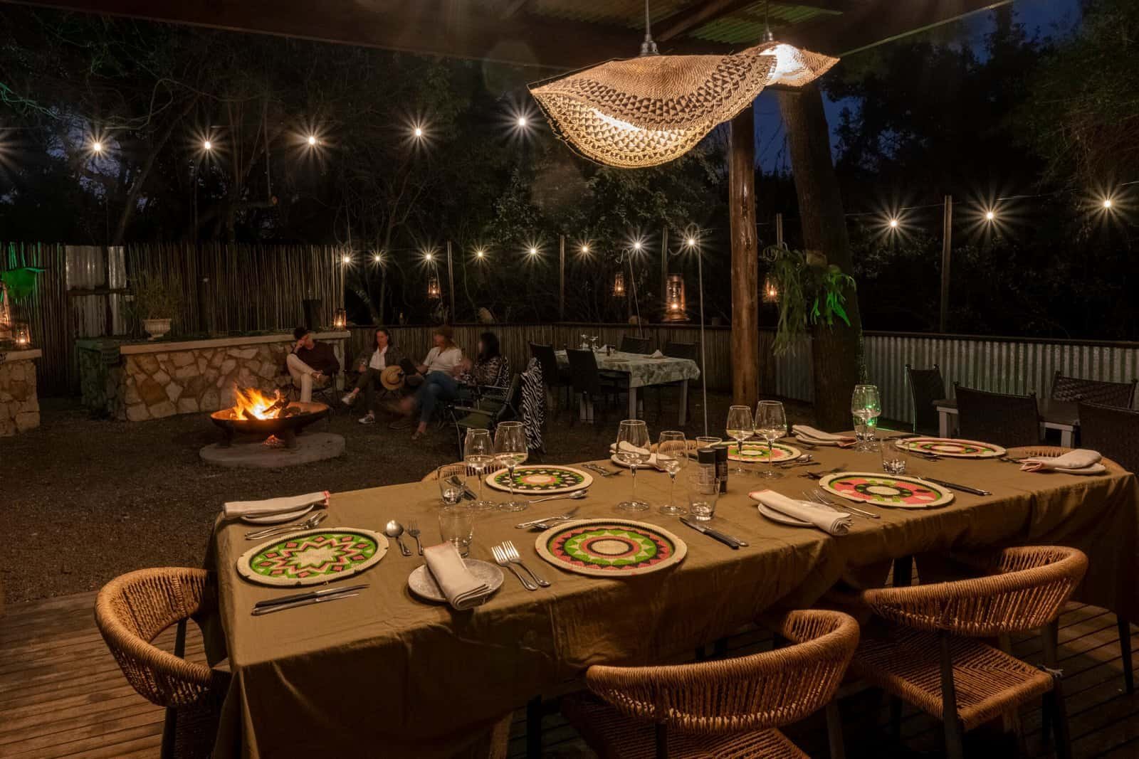 dinner table in outdoor boma