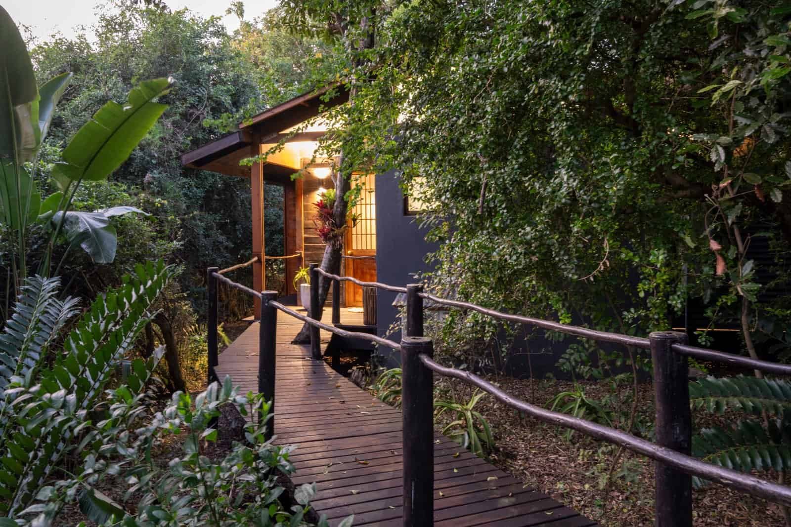 wooden walkway to room